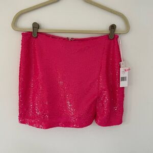 Love the Label NWT Sequin Mini Skirt in hot Pink, Size Small